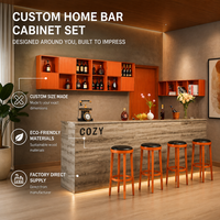 Armoire à vin moderne et écologique sur mesure avec éclairage LED et construction en bois massif pour l'ameublement de la maison