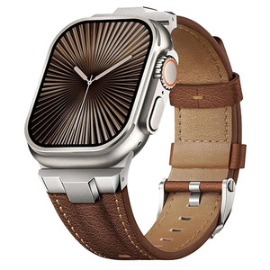 Adatto per Cinturino <span class=keywords><strong>Apple</strong></span> <span class=keywords><strong>Watch</strong></span> IwatchUltra2 Connettore in Acciaio Inossidabile Tipo Robusto in <span class=keywords><strong>Pelle</strong></span> - Product Image 4