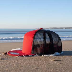 Casquette de camionneur série JL01 rouge et noire en maille unisexe pour adulte, respirante, pour l'extérieur, la plage, le hip-hop, la mode, 56-60 cm, printemps, été, hiver - Product Image 2