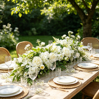 Guirlande de fleurs artificielles mélangées pour décoration d'arche de mariage, de remise de diplôme, centre de table et toile de fond en plastique