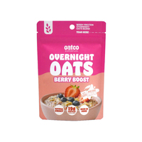 Sachet refermable personnalisé mat avec fermeture éclair pour poudre de préparation pour petit-déjeuner riche en fibres, aux baies et protéines, pour porridge overnight