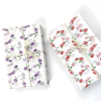 Kertas Kado Kertas Tisu Kraft Sekali Pakai Tahan Air Daur Ulang Logo Kustom 17gsm Bahan Virgin