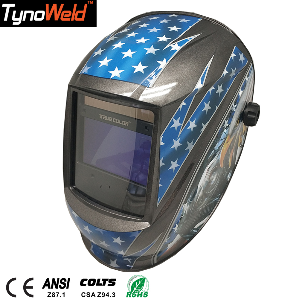 VERO COLORE Ritardare di Grandi Dimensioni Personalizzato clear view auto scurimento saldatura scudo casco/casco di saldatura automatica oscuramento