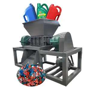 Máquina De Reciclagem De Plástico Com 2 Shredder De Eixo Triturador De Garrafa De Plástico Para Pequenas Empresas