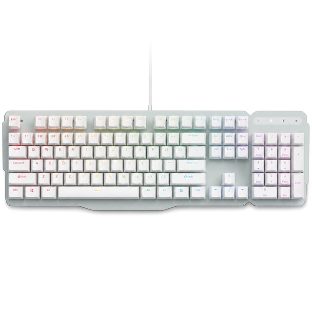 OEM ODM Wired Mechanical Gaming Keyboard FullSize 104 Keys Aluminum Plate PBT ShineThrough Keycaps with Number Pad HotSwappable