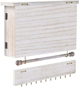 Da <span class=keywords><strong>parete</strong></span> in stile rustico Attaccatura Dei Monili Organizer con la <span class=keywords><strong>Parete</strong></span> Montato Maglia Dei Monili Del Supporto e di Legno Barn door Decor - Product Image 6