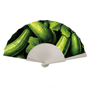 Wholesale High Promotional Folding Paper/Fabric Quality Custom Printed Logo Plastic Hand Held Fan Printed Fans - Product Image 5