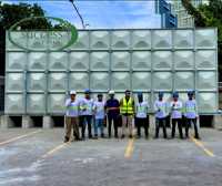 Réservoir d'eau pliable en fibre de verre de 200 000 litres, réservoir d'eau modulaire en FRP, réservoir d'eau carré en fibre de verre SMC