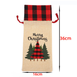 Creative Christmas & Ramadan Cotton Wine Bottle Bags Reusable <b>Table</b> and Home Decorations - Product Image 6
