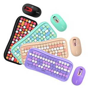Juego de ratón y <span class=keywords><strong>teclado</strong></span> inalámbrico de 3 modos <span class=keywords><strong>Teclado</strong></span> silencioso Candy Teléfono móvil Laptop <span class=keywords><strong>Teclado</strong></span> de ratón universal - Product Image 1