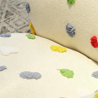 Vente directe usine : Fauteuil de loisirs créatif à pois, design artistique, couleur crème, canapé individuel personnalisable