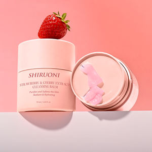 Bálsamo Limpiador Facial Vegano Orgánico Transparente con Extracto de Frutas (Cereza y Fresa), Control de <span class=keywords><strong>Grasa</strong></span> y Desmaquillante en <span class=keywords><strong>Crema</strong></span>, Marca Blanca - Product Image 1