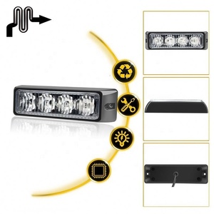 Luz de Advertencia LED Ámbar de 12-24V, 4 LED, Intermitente, para <span class=keywords><strong>Coche</strong></span>, Luz de Emergencia, Luz de Niebla, Baliza - Product Image 4