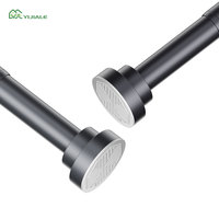 YIJIALE Barre de douche à tension longue durée en acier au carbone de 25 mm, écologique et moderne, de 43,3 à 74,8 pouces, directement de l'usine, pour salle de bain