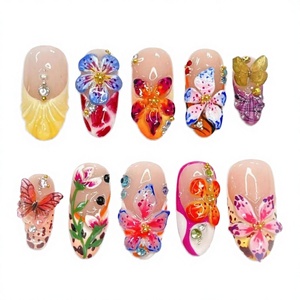 <span class=keywords><strong>Faux</strong></span> <span class=keywords><strong>Ongles</strong></span> Réutilisables en ABS de Haute Qualité, Motif Fleur de Glace, Épais, Art 3D, 24 Pièces, <span class=keywords><strong>Prix</strong></span> de Gros - Product Image 3