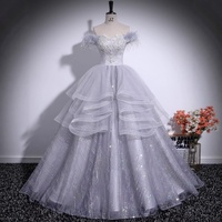Robe de soirée française, robe bouffante, luxe léger, niche haut de gamme, robe longue pour examen d'art vocal, style féerique