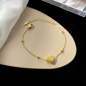 Nuevo Conjunto de Collar y Tobillera para Mujer, en Forma de Corazón, de Acero Inoxidable Chapado en Oro de 18K, Hipoalergénico y Resistente a la Decoloración - Product Image 2