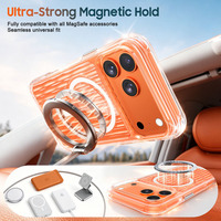 Coque de téléphone magnétique effet peau nue anti-jaunissement avec coussin d'air antichoc et anti-traces de doigts pour iPhone 18 17 16 15 Pro Max