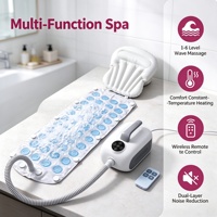Système de massage portable pour bain à bulles avec poignée de transport, unité principale, double rangée de buses à air et oreiller de bain gonflable en forme de coquille