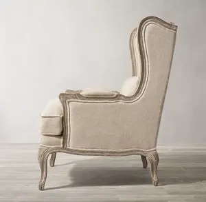 Домашняя мебель в американском стиле, комфортная роскошная мебель для отдыха, одиночное кресло из Лотарингии и льна, обеденный стул