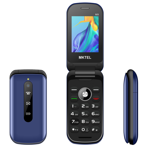 Factory Brand New 2.4Inch LCD Display MKTEL M9 Mobile Phone Slim Keyboard Senior Flip Feature Phone 2G 2 SIM GSM Flip CellPhone