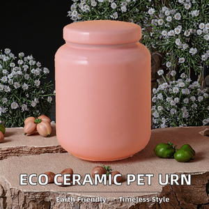 Ceramic Pet Cremation Urn Pink Cylindrical Airtight Simple Style <b>for</b> Dog <b>Ashes</b> Keepsake - Product Image 2