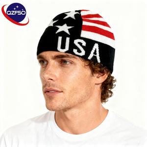 QZFSO Unisex 2025 nuevo patrón de bandera nacional personalizado al por mayor impresión de alta definición Logotipo de EE. UU. deporte estilo Y2K gorro Jacquard - Product Image 1