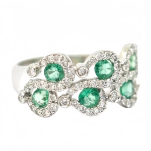 UM jewelry 18k green gemstone lab-grown <b>diamond</b> <b>ring</b>, unisex daily wear, wedding anniversary gift - Product Image 6