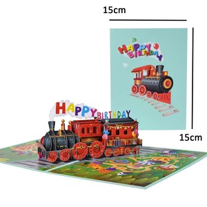 MOHAMM Set di buste per biglietti d'<span class=keywords><strong>auguri</strong></span> pop-up 3D a forma di treno, per biglietti d'<span class=keywords><strong>auguri</strong></span> di buon <span class=keywords><strong>compleanno</strong></span>, per amici, bambini, studenti, regalo - Product Image 5