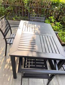 <span class=keywords><strong>Table</strong></span> de salle à manger <span class=keywords><strong>en</strong></span> plastique anti-corrosion, chaises d'extérieur, <span class=keywords><strong>table</strong></span> de cour, <span class=keywords><strong>table</strong></span> longue de balcon, <span class=keywords><strong>table</strong></span> carrée moderne pour restaurant - Product Image 2