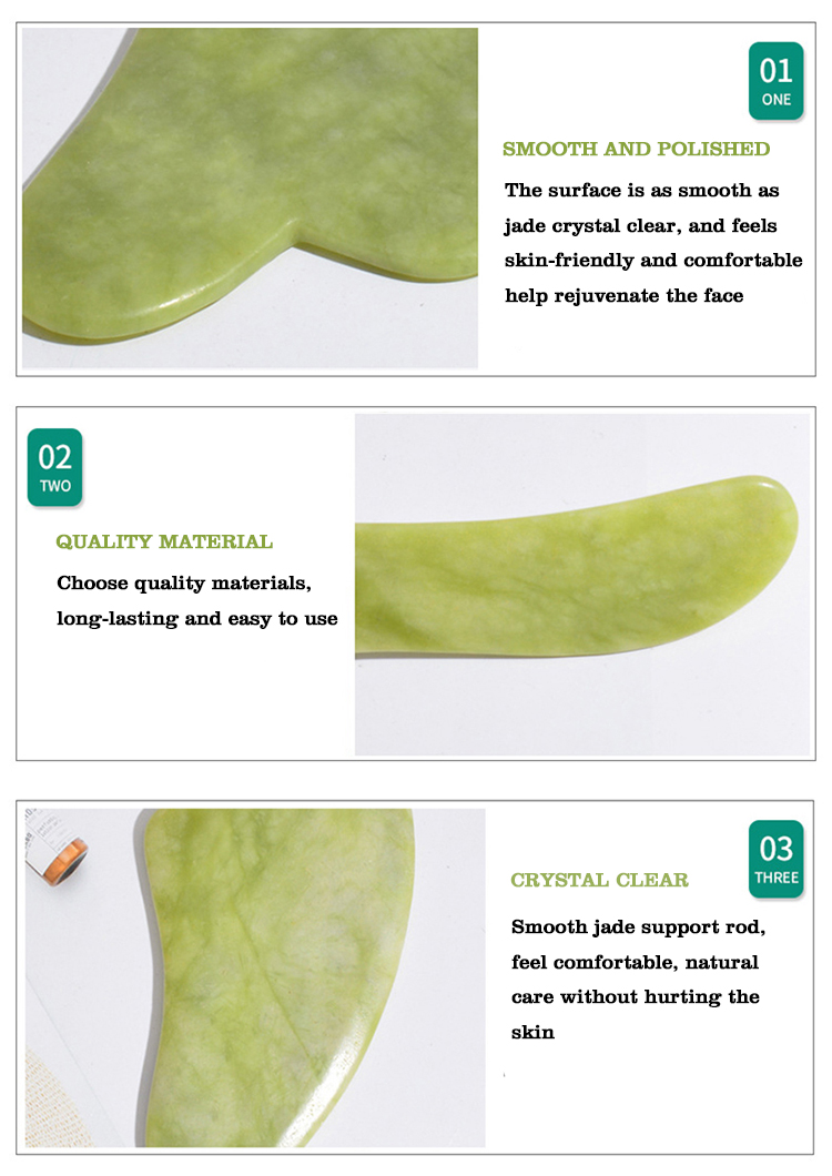 body rose quartz jade gua sha stone scraping massage board tool set gua sha stone