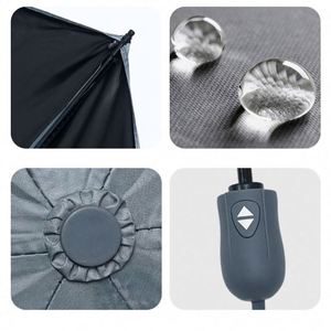 Parapluie de soleil entièrement automatique à 3 plis avec impression de logo pour la pluie, vente en gros - Product Image 2