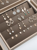 Plateau à bijoux avec couvercle pour colliers, bagues, boucles d'oreilles, pendentifs, bracelets et joncs - Présentoir de présentation de marchandises