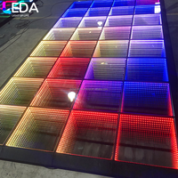 LEDA Offre Spéciale Plancher de Danse LED Magnétique Sans Fil 3D RGB Arc-en-ciel Infini Lumineux pour Mariages, Fêtes et Décoration de Scène