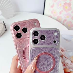 Funda Magnética de Lujo con Lazo de Purpurina Arcoíris para iPhone 18 17 16 15 Pro Max, con Relieve Brillante y Cubierta Trasera con Degradado Láser - Product Image 4