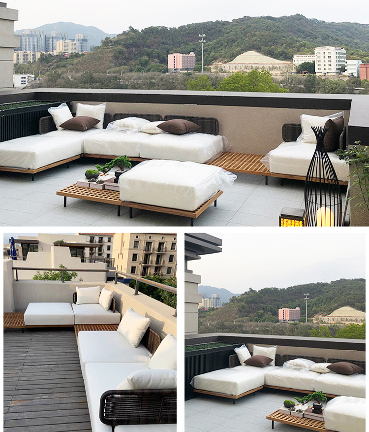 Spanisch stil außerhalb chat möbel set außen poly rattan moderne ecke sofas
