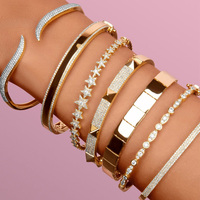 Bracelet fin tendance certifié Xinyun en argent 925 plaqué or 14K et 18K pour femmes