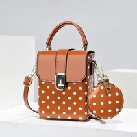 Mini sac bandoulière à pois en cuir PU, petit sac à main pour téléphone, avec sangle réglable, idéal pour les trajets quotidiens et les soirées
