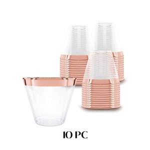 Gobelets à apéritif réutilisables en PS Rose Gold Party 9oz pour compagnies aériennes - Product Image 4