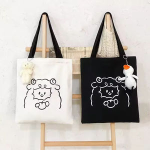 Sac fourre-tout en toile de coton personnalisé en gros avec poche et fermeture éclair, sacs fourre-tout pour femmes avec logo imprimé personnalisé - Product Image 1