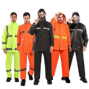 Hot Selling Unisex Motorcycle &amp; Hiking Rain Suit Waterproof Windproof Breathable <strong>PVC</strong> Coated with Hood - Product Image 2