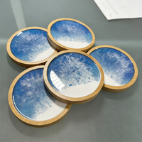 Plato de Resina Brillante en Stock, Diseño Contemporáneo Hecho a Mano, Duradero para Mesa de Centro, Comedor y Cocina