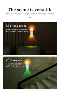 Dual-Head Motion Sensor LED <b>Wall</b> <b>Light</b> <b>Battery</b> Powered Multicolored Changing Home Night <b>Light</b> With Built-In <b>Battery</b> - Product Image 5