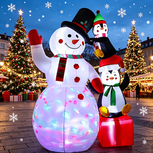 Unigz Muñecos Inflables de Nieve Personalizados con Luces LED para Exteriores, Decoración Navideña - Product Image 2
