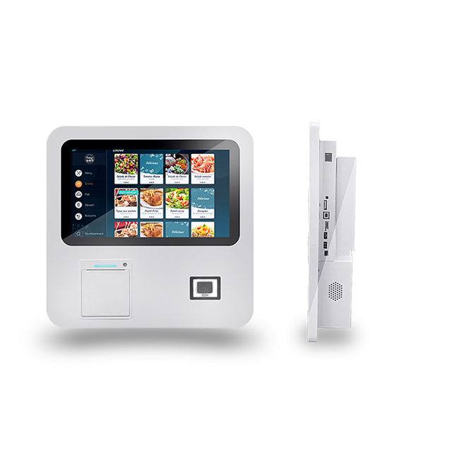 New Arrivals 15.6 Inch  Wall Mount Self Serving Kiosk Self Checkout Machine  With QR Scanner Thermal Printer