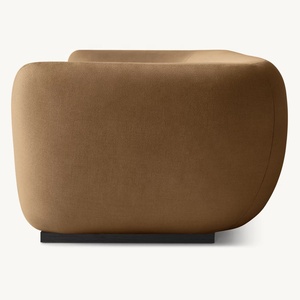 Meubles de salon modernes de luxe, style minimaliste, dossier incurvé en forme de nuage, bois massif, tissu - Product Image 4