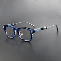 Monture de lunettes optiques en acétate à motif uni de style classique pour adultes unisexe, avec verres en titane pur