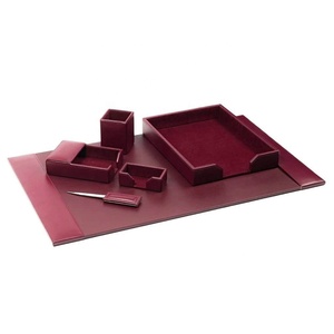 Qatar governo esecutivo in pelle marrone 6 pezzi scrivania da <span class=keywords><strong>ufficio</strong></span> Set di lusso bordeaux Organizer da <span class=keywords><strong>ufficio</strong></span> accessorio - Product Image 2