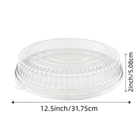 Couvercle en plastique PET transparent à dôme bas de 12 pouces, hauteur 2 pouces, pour plateau de traiteur, couvercle de service jetable, directement de l'usine