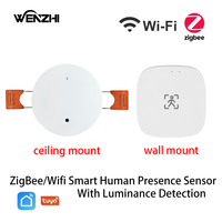 Tuya smart life app Wifi Zigbee Mmwave Capteur de mouvement de présence humaine avec détection de luminance/distance 5/110/220v Smart home